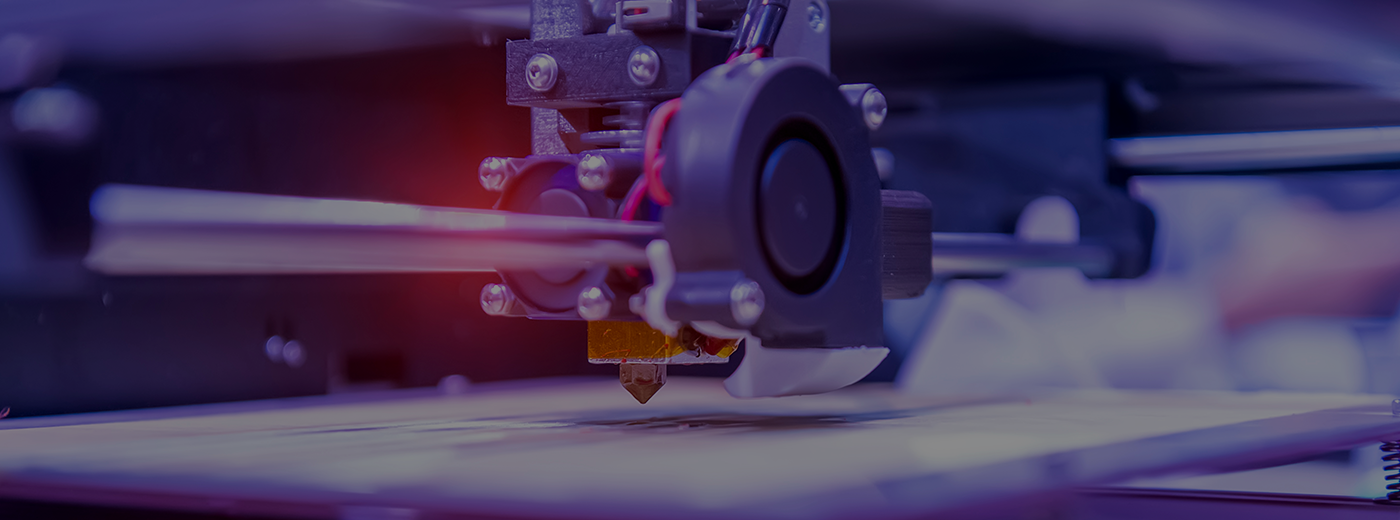 Close up of 3D printing machine