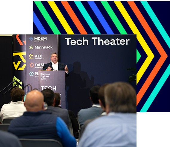 A man presenting in Tech Theater Session